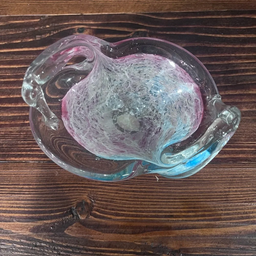 Murano Made in Italy Handblown Glass Swan Shaped Figure &‎ Bowl.